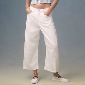 Pilcro White Barrel Wide-Leg Crop Jeans Size 24 NWT